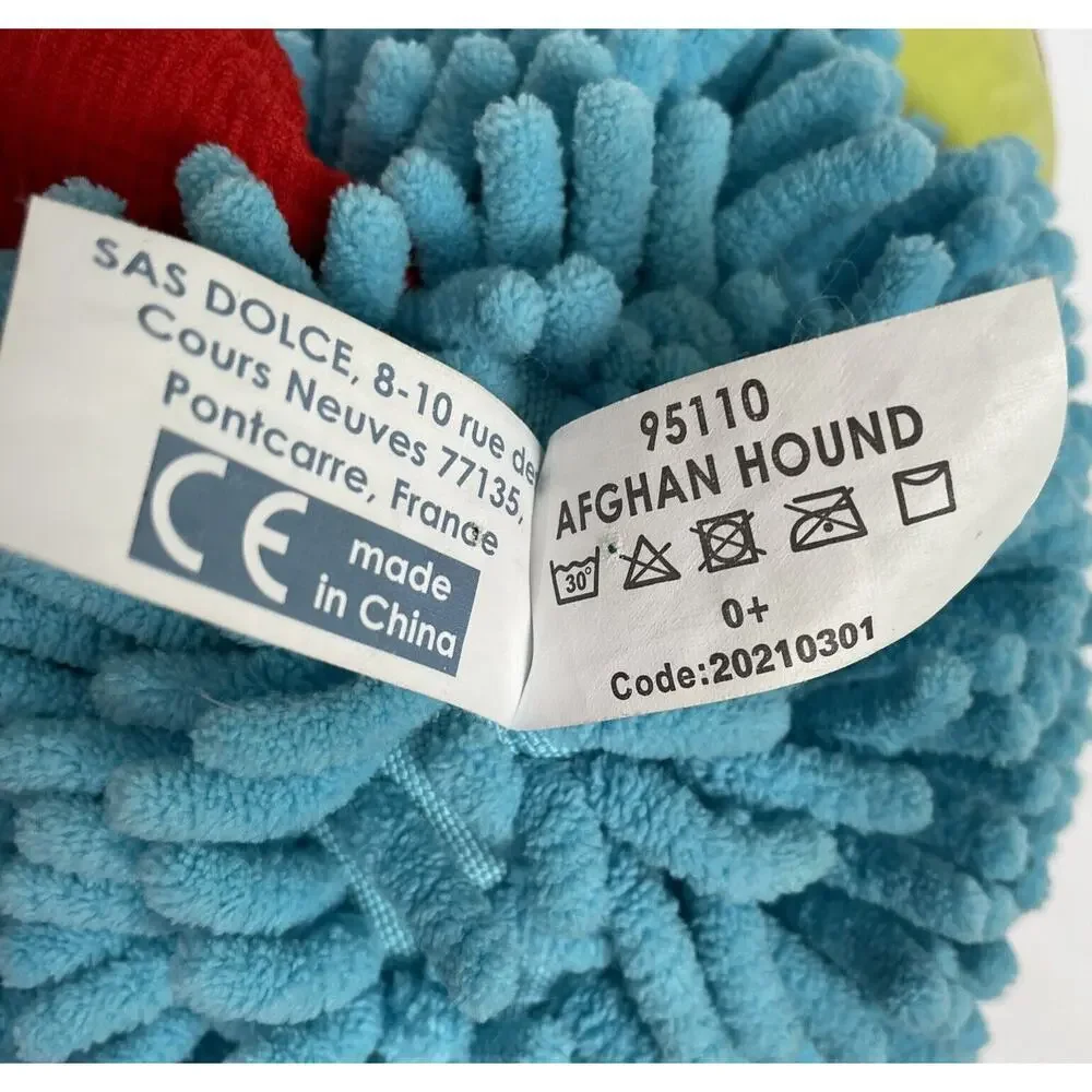 Dolce Play & Learn Alphonso Afghan Blue Hound Dog Activity Baby Plush Toy Animal